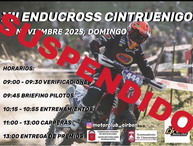 ENDUCROSS CINTRUÉNIGO 23/11/25 – SUSPENDIDO